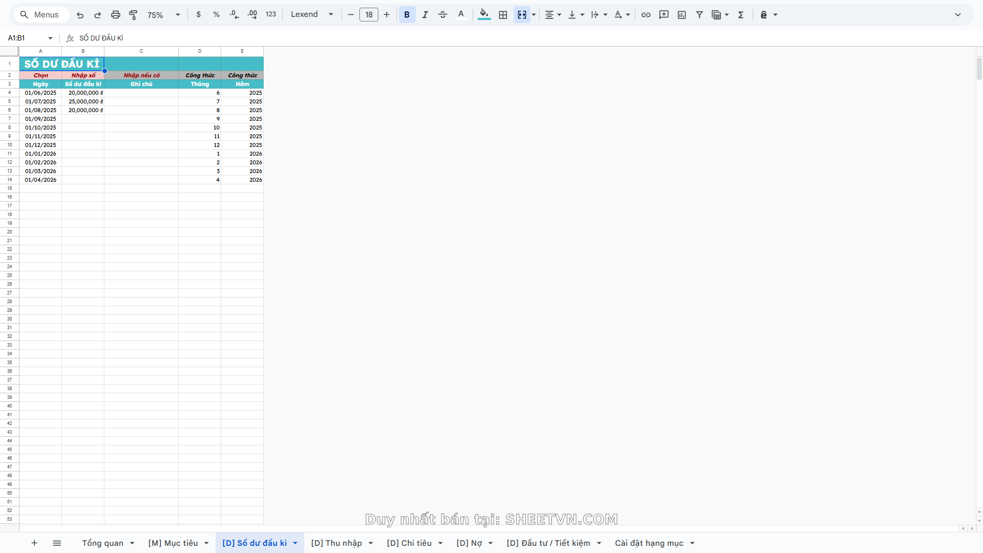Bảng Thu Nhập Google Sheets