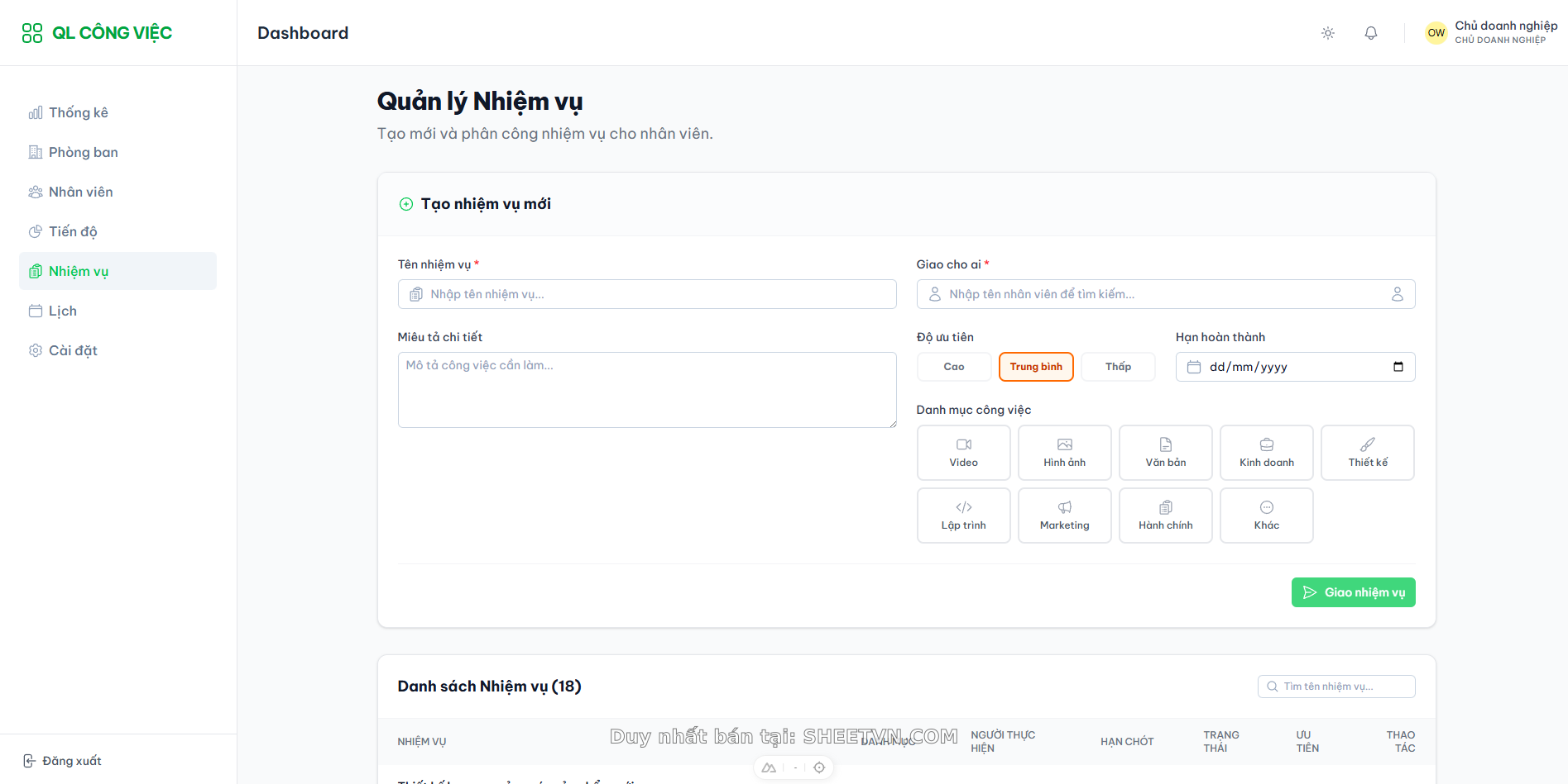 Quản lý công việc trên di động