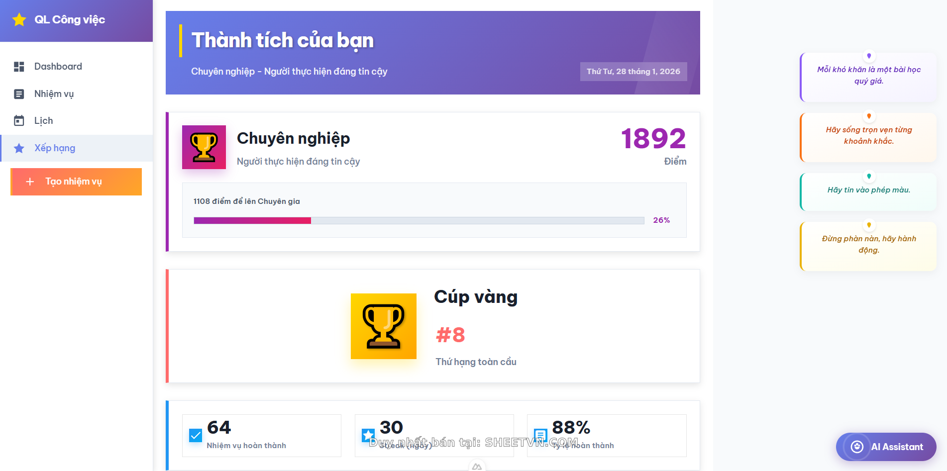 Giao diện app trên nhiều thiết bị