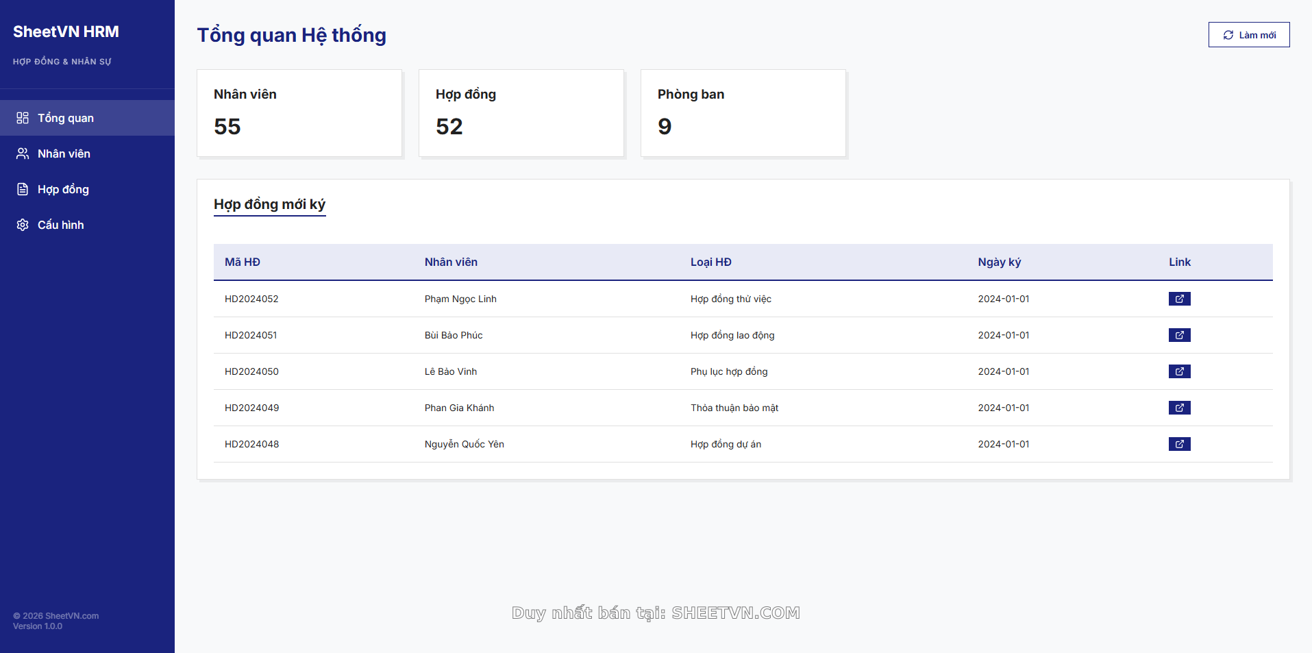 Quản lý hồ sơ nhân viên chi tiết