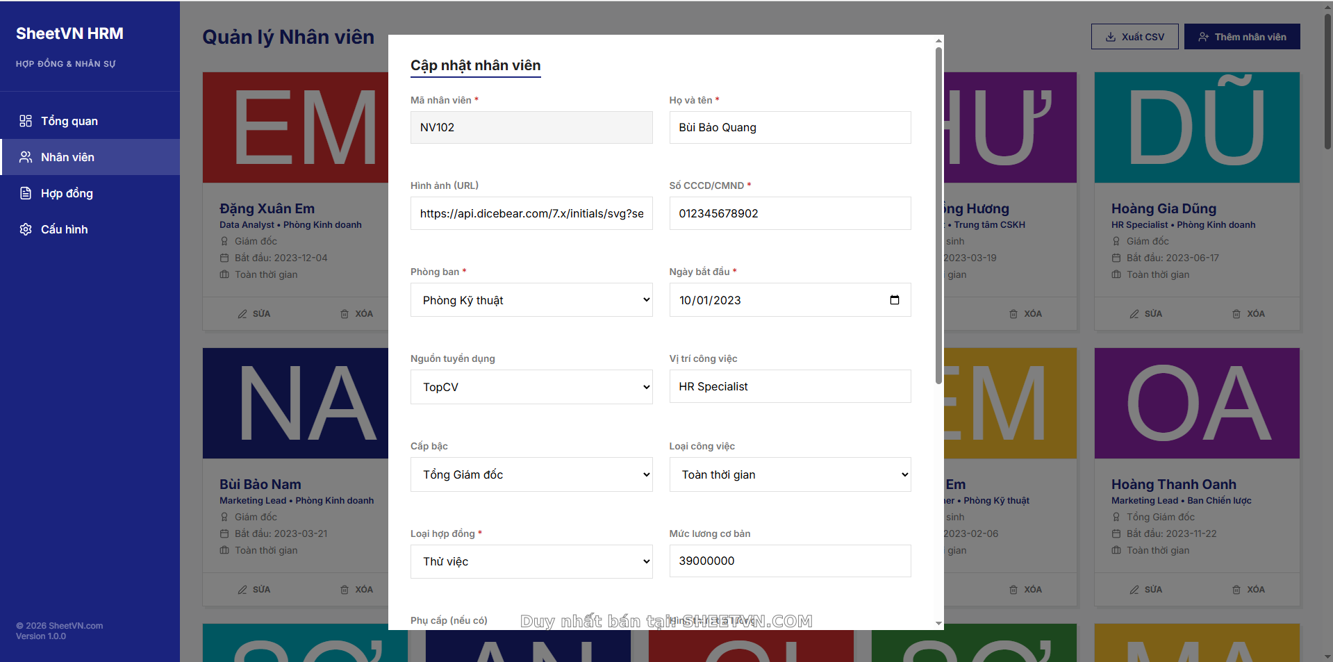 Tạo hợp đồng tự động từ mẫu