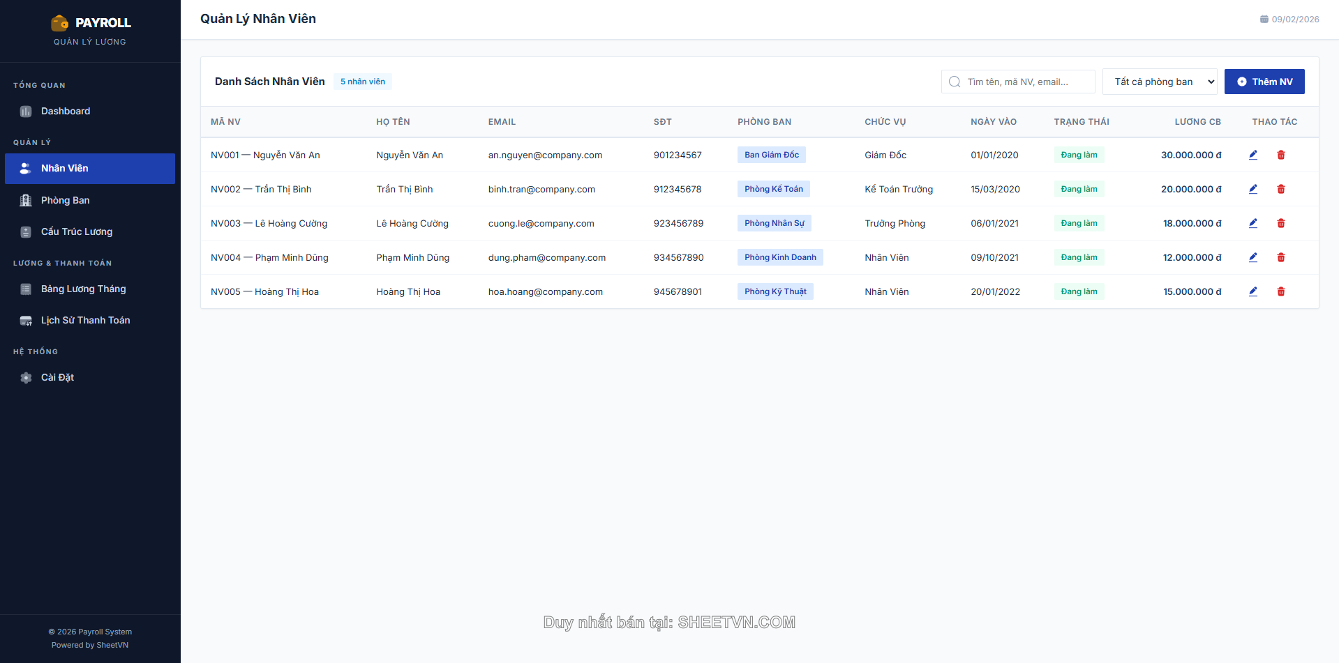 Quản Lý Hồ Sơ Nhân Viên