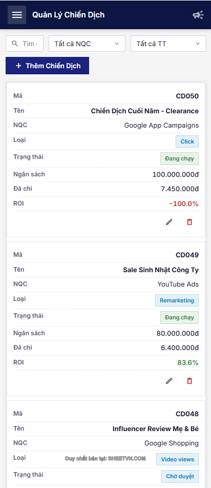 Phân tích CPC AdCost Manager