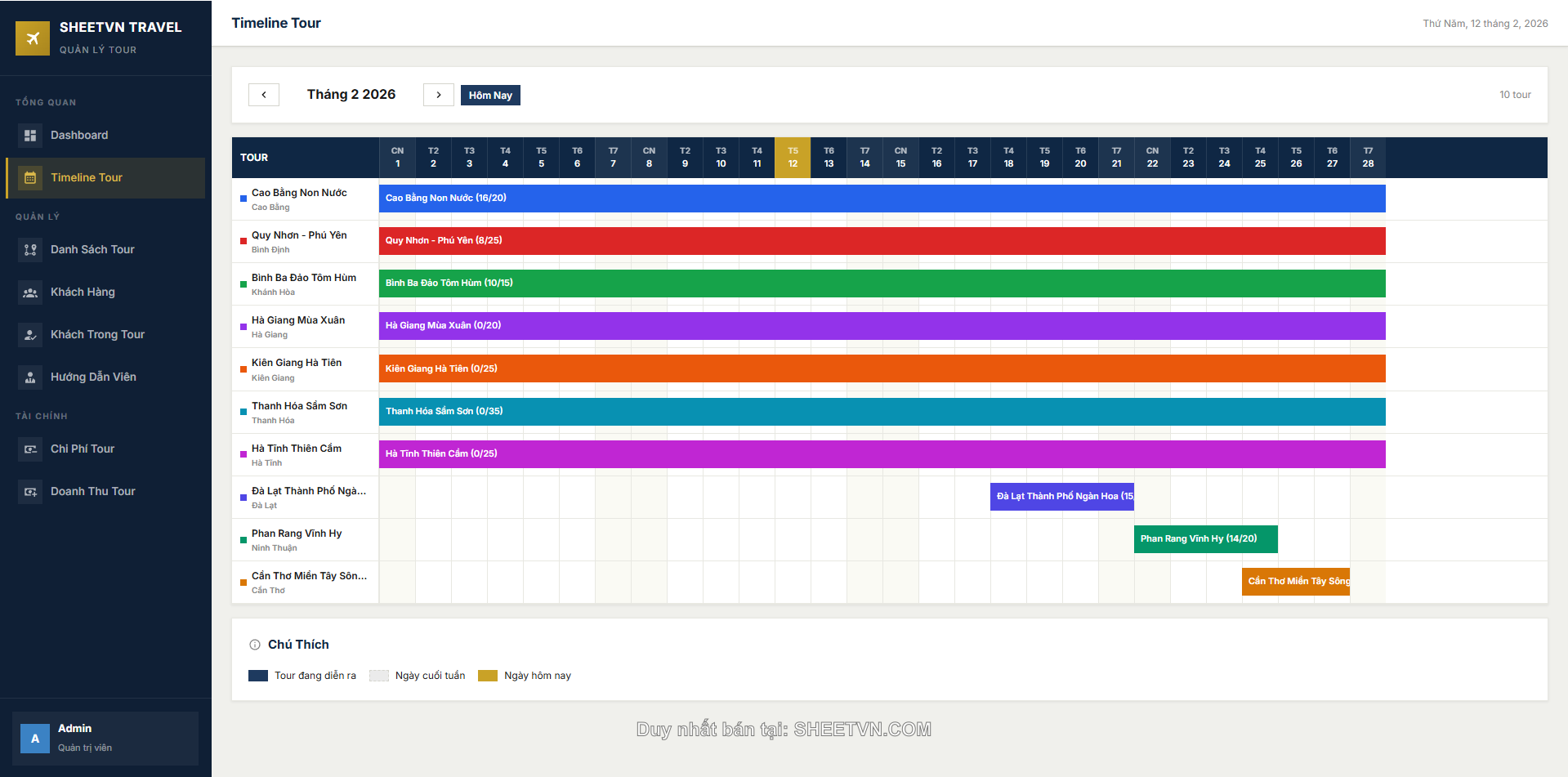 Quản lý khách hàng SheetVN Travel