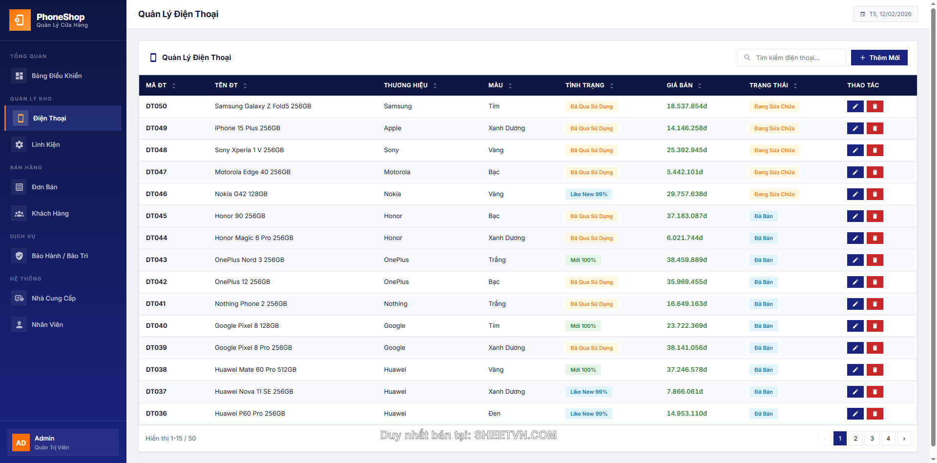 Quản lý linh kiện