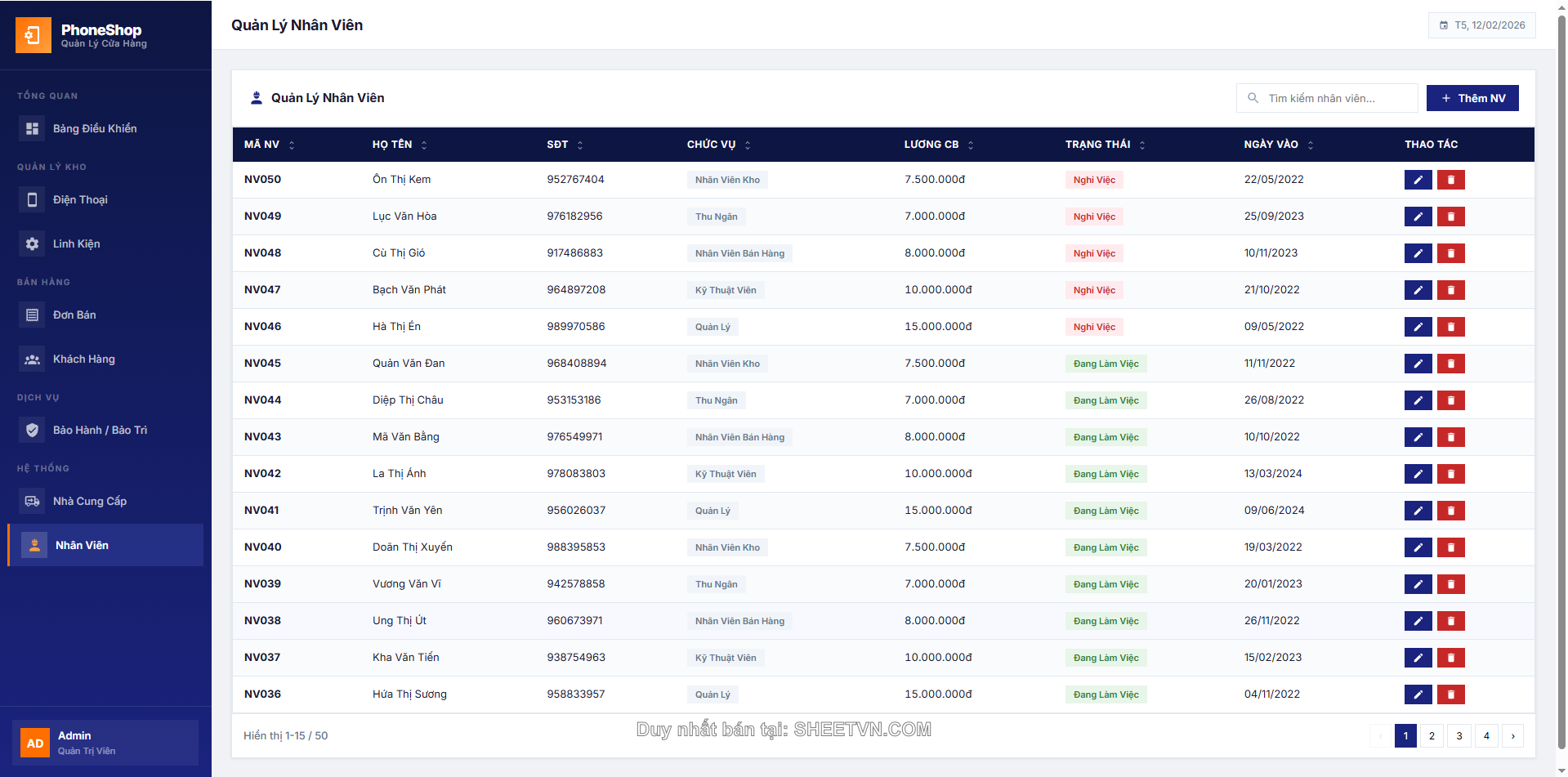 Quản lý nhà cung cấp