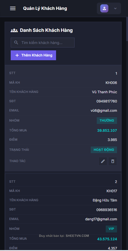 Cảnh báo tồn kho thấp